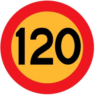 Nalepnica Ograničenje brzine 120 Ø17cm