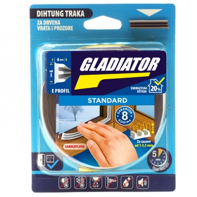 Gladiator Dihtung traka za vrata i prozore E profil BRAON